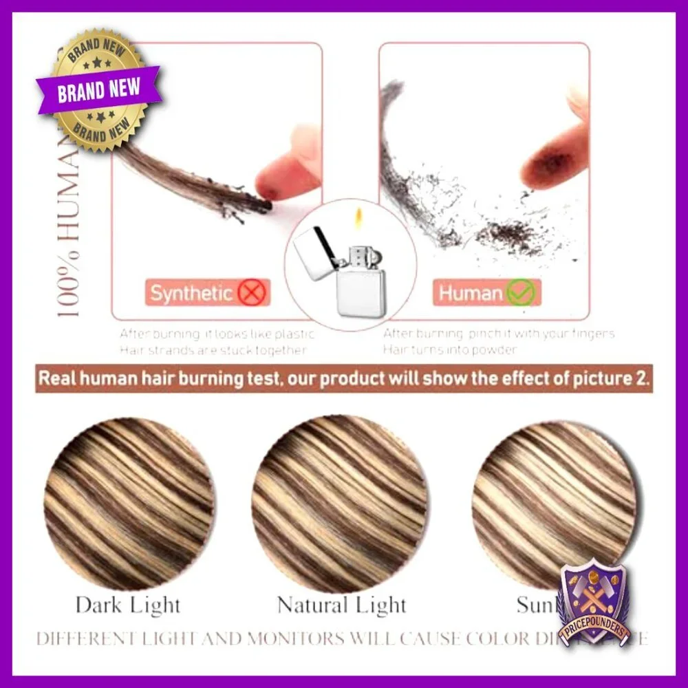 18 Inch Clip In Human Hair Extensions 5 Piece Set Straight 80g